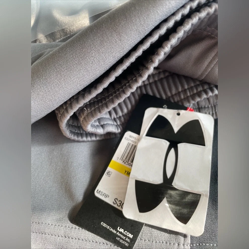 Under Armour Warm Up Pants Size M Grey And Black Plus Logo - Picture 7 of 7